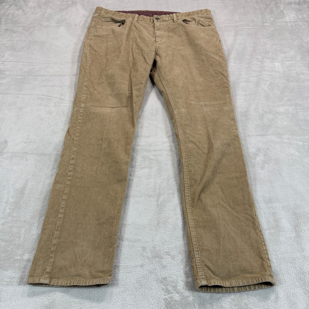 Brooks Brothers Red Fleece Mens 36x30 Tan Corduroy Pants Straight Leg Stretch - Picture 1 of 12